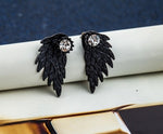 New Fashion Gift Lady Earring Party Jewelry Earrings Gold And Silver Gothic Cool Angel Wing Rhinestones Alloy Earrings For Women