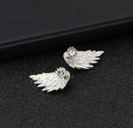 New Fashion Gift Lady Earring Party Jewelry Earrings Gold And Silver Gothic Cool Angel Wing Rhinestones Alloy Earrings For Women