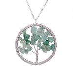 SEDmart Women Rainbow 7 Chakra  Tree Of Life Quartz Pendant Necklace Multicolor Wisdom Tree Natural Stone Necklace