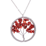 SEDmart Women Rainbow 7 Chakra  Tree Of Life Quartz Pendant Necklace Multicolor Wisdom Tree Natural Stone Necklace