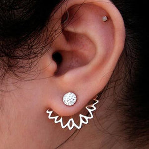 H23 New Imitation Pearl Heart Crystal Flower Leaf Angel Wings Geometry Stud Earrings For Women Statement Ear Jewelry Wholesale