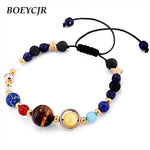 BOEYCJR Universe Planets Beads Bangles & Bracelets Fashion Jewelry Natural Solar System Energy Bracelet For Women or Men 2018