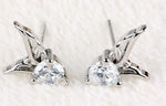2017 fashion lady silver cute angel wings crystal earrings wholesale