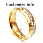 Vnox Gold-color Wedding Bands Ring for Women Men Jewelry 6mm Stainless Steel Engagement Ring US Size 5 to 13 Anniversary Gift