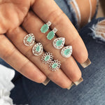 4 Pairs/Set Women Crystal Bohemian Earring Stud Earrings for Women Boucle D'oreille Jewelry Dazzling Cubic Zirconia Opal Brincos