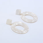 2018 Fashion ZA Jewelry Acrylic Resin Oval Dangle Earrings For Women Geometry Big Circle Tortoiseshell Earrings Acetate Brincos
