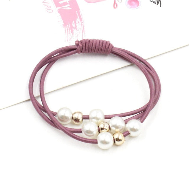 2018 Hair Accessories Pearl Elastic Rubber Bands Ring Headwear Girl Elastic Hair Band Ponytail Holder Scrunchy Rope Hair Jewelry