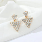 Crystal Flower drop Earrings For Women fashion Jewelry Double Sided Gold Silver earrings gift for party best friend A55
