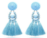 E0502 Bohemian Long Statement Tassel Drop Earrings Luxury Resin Beads Tassel Earrings For Women 7 Color Choice Dangle Earrings