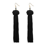 Crazy Feng Handmade Tassel Earrings 2018 Trendy Black Red Yellow Green Long Dangles Ear Broncos Silk Fringed Jewellery For Women