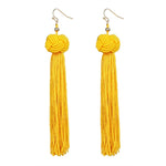 Crazy Feng Handmade Tassel Earrings 2018 Trendy Black Red Yellow Green Long Dangles Ear Broncos Silk Fringed Jewellery For Women