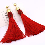 Crazy Feng Handmade Tassel Earrings 2018 Trendy Black Red Yellow Green Long Dangles Ear Broncos Silk Fringed Jewellery For Women