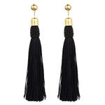 Crazy Feng Handmade Tassel Earrings 2018 Trendy Black Red Yellow Green Long Dangles Ear Broncos Silk Fringed Jewellery For Women