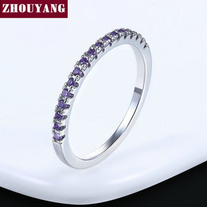 Wedding Ring For Women Man Concise Classical Multicolor Mini Cubic Zirconia Rose Gold Color Fashion Jewelry R132 R133 ZHOUYANG