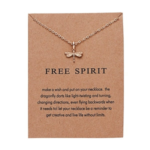Fashion Elegant Animal Necklace Elephant Dragonfly Butterfly Flower Necklaces Vintage Necklace Pendant Charm Women Friend Gift