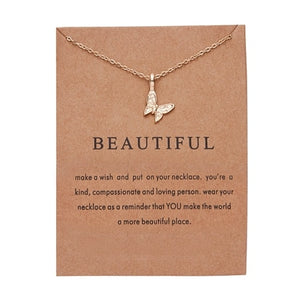 Fashion Elegant Animal Necklace Elephant Dragonfly Butterfly Flower Necklaces Vintage Necklace Pendant Charm Women Friend Gift