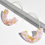 2018 New Fashion Leopard Grain Multi-Color Big Hook Acrylic Earrings Special Design Semicircle Resin Drop Earring ZA Brincos