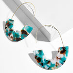 2018 New Fashion Leopard Grain Multi-Color Big Hook Acrylic Earrings Special Design Semicircle Resin Drop Earring ZA Brincos