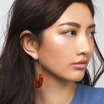 2018 New Fashion Leopard Grain Multi-Color Big Hook Acrylic Earrings Special Design Semicircle Resin Drop Earring ZA Brincos