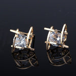 European and American Trinkets Triangle Zircon Earrings Toe Square Zircon Stud Earrings Women Earrings Wholesale
