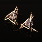 European and American Trinkets Triangle Zircon Earrings Toe Square Zircon Stud Earrings Women Earrings Wholesale