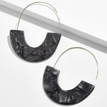 2018 New Fashion Leopard Grain Multi-Color Big Hook Acrylic Earrings Special Design Semicircle Resin Drop Earring ZA Brincos