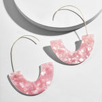 2018 New Fashion Leopard Grain Multi-Color Big Hook Acrylic Earrings Special Design Semicircle Resin Drop Earring ZA Brincos