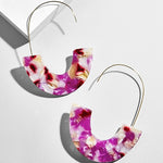 2018 New Fashion Leopard Grain Multi-Color Big Hook Acrylic Earrings Special Design Semicircle Resin Drop Earring ZA Brincos