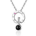 Free Fan New Hot 100 Languages Projection I Love You Pendant Necklace For Women Romantic Choker Necklace Love Wedding Gift