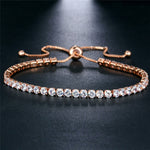 17KM New Round Tennis Bracelet For Women Rose Gold Silver Color Cubic Zirconia Charm Bracelets & Bangles Femme Wedding Jewelry