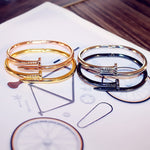 2018 Simple Titanium steel stainless steel nails Bracelet silver Gold Bracelets Bangles Punk for Women men Best gift Jewelry