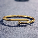 2018 Simple Titanium steel stainless steel nails Bracelet silver Gold Bracelets Bangles Punk for Women men Best gift Jewelry