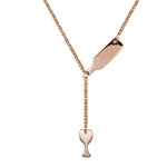 OBSEDE Women Titanium Steel Never Fade Wine Pendant Necklace For Women Wine Lovers Silver/Rose Gold 316L Stainless Steel