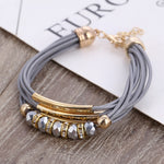 Bracelet Wholesale 2018 New Fashion Jewelry Leather Bracelet for Women Bangle Europe Beads Charms Gold Bracelet Christmas Gift