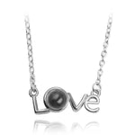 2018 New Arrival Rose Gold&Silver 100 languages I love you Projection Pendant Necklace Romantic Love Memory Wedding Necklace