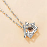 Free Fan New Hot 100 Languages Projection I Love You Pendant Necklace For Women Romantic Choker Necklace Love Wedding Gift