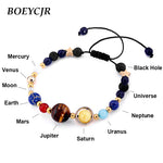 BOEYCJR Universe Planets Beads Bangles & Bracelets Fashion Jewelry Natural Solar System Energy Bracelet For Women or Men 2018