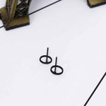 FAMSHIN 2019 Best selling NEW Women Fashion Simple Gold Silver Black Stud Earring Punk Rock Retro Circle Earring Piercing