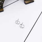 FAMSHIN 2019 Best selling NEW Women Fashion Simple Gold Silver Black Stud Earring Punk Rock Retro Circle Earring Piercing