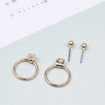 FAMSHIN 2019 Best selling NEW Women Fashion Simple Gold Silver Black Stud Earring Punk Rock Retro Circle Earring Piercing