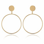 FAMSHIN 2019 Best selling NEW Women Fashion Simple Gold Silver Black Stud Earring Punk Rock Retro Circle Earring Piercing