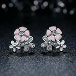 HOMOD 2018 Presents Silver Color Mickey Stud Earrings Sparkling Minnie Brand Earrings Women Fashion Jewelry